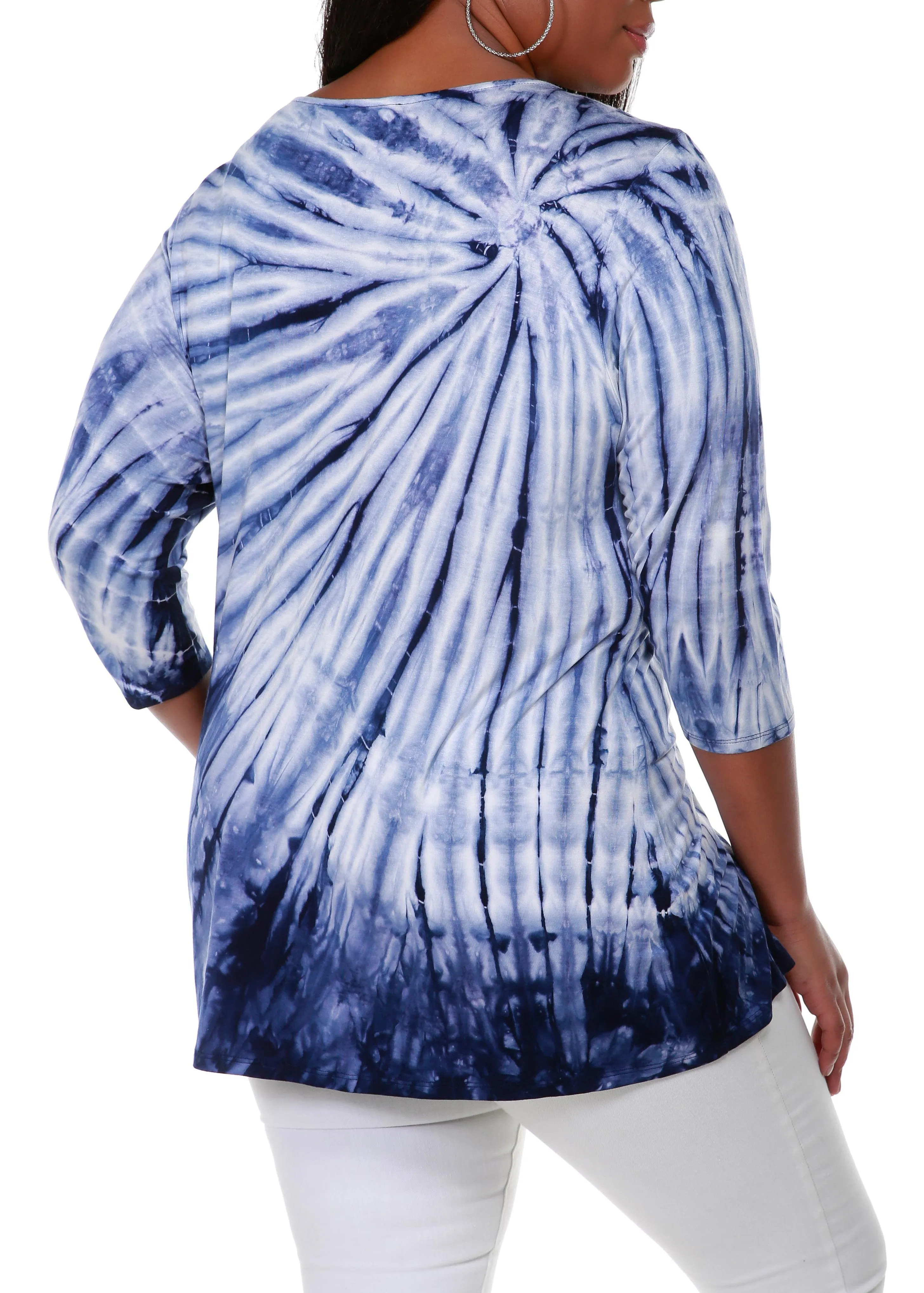 3/4 Sleeve Tie Dye Top