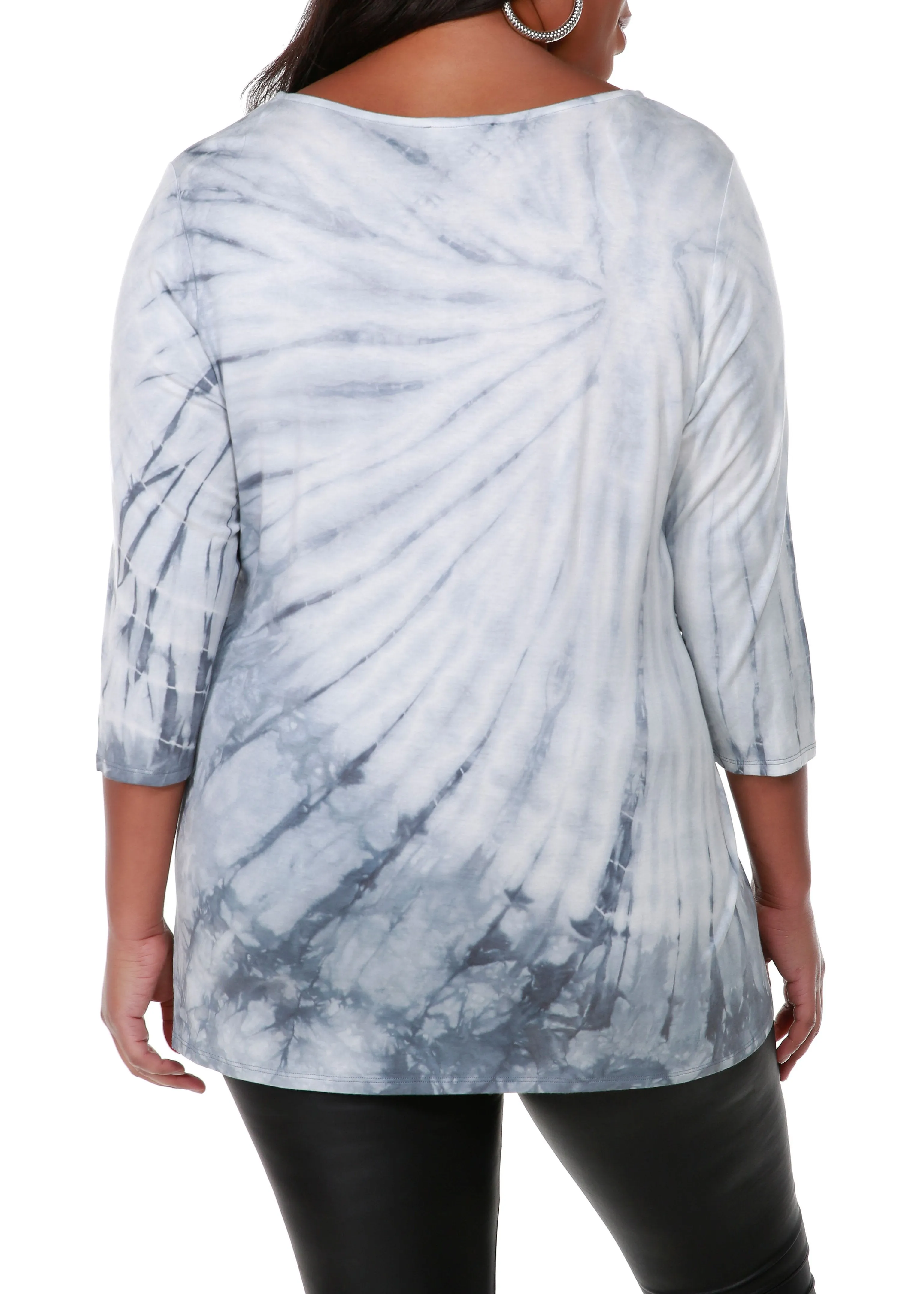 3/4 Sleeve Tie Dye Top
