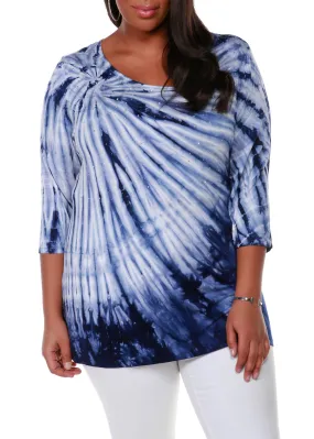 3/4 Sleeve Tie Dye Top
