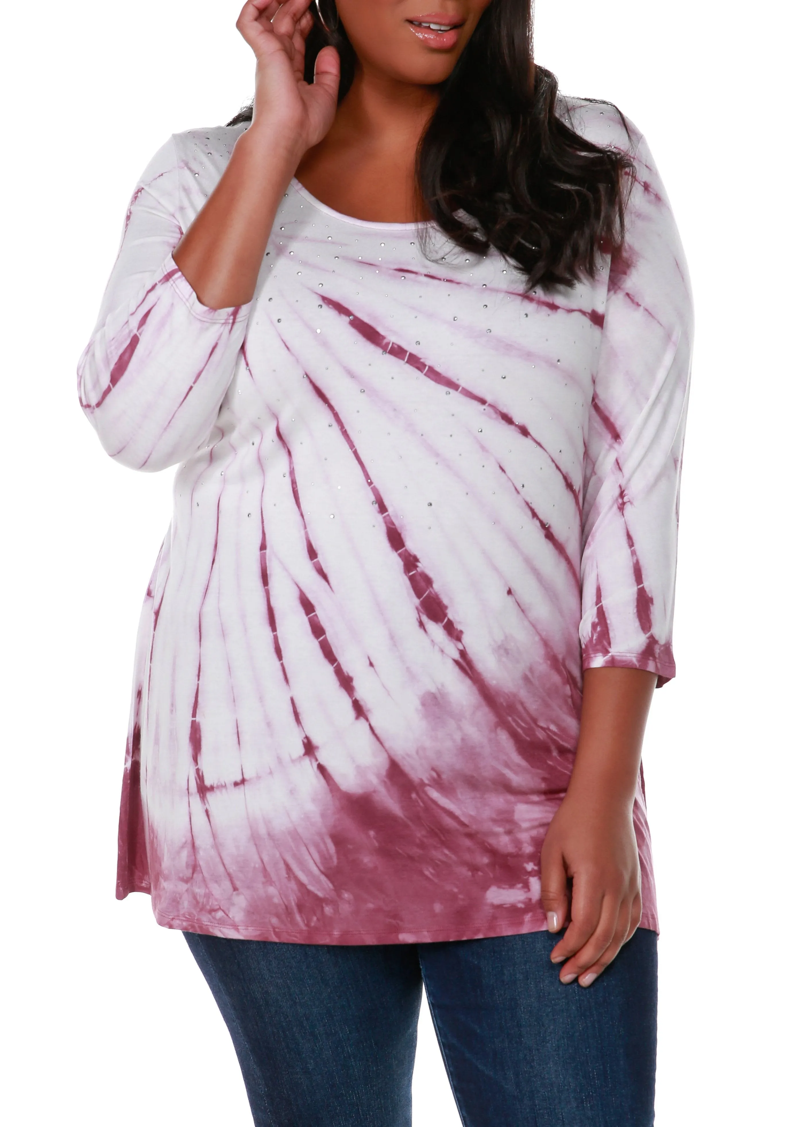 3/4 Sleeve Tie Dye Top