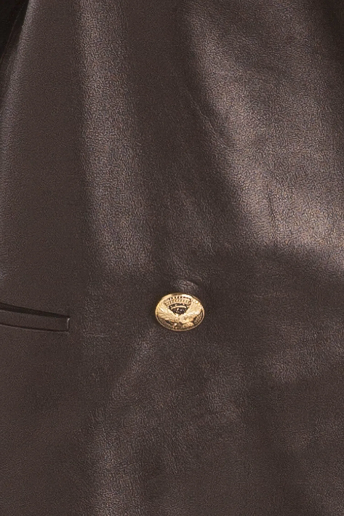 Balmain - Black Leather Blazer Gold Buttons - FR 42