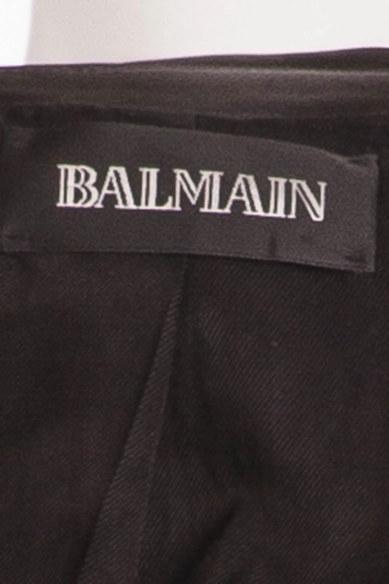 Balmain - Black Leather Blazer Gold Buttons - FR 42