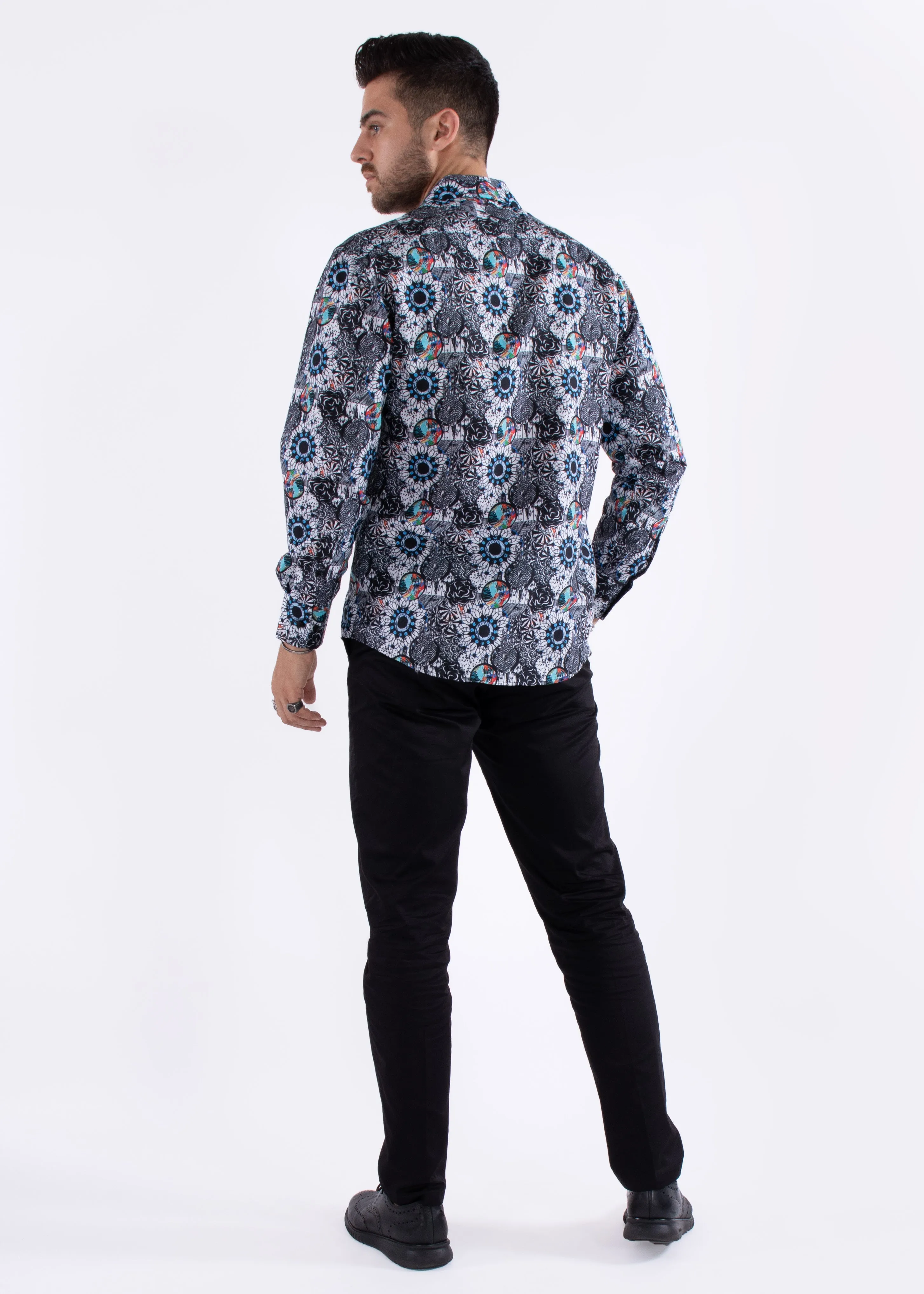 Colored Shapes Long Sleeve Dress Shirt