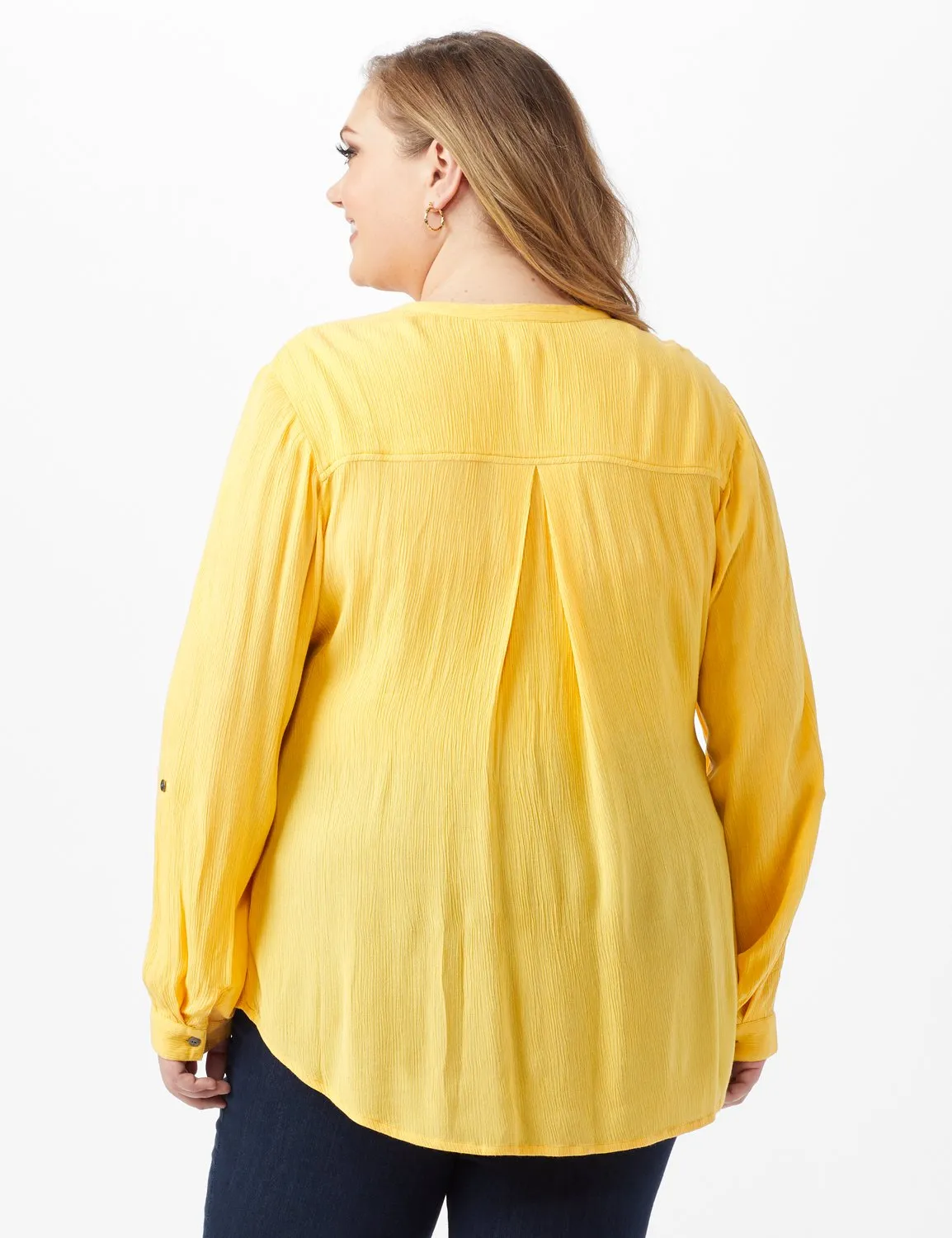 Dressbarn Crinkle Pintuck Popover
