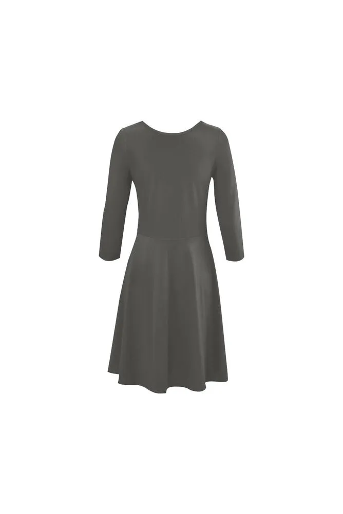 Gray Wolf 3/4 Sleeve Swing/Sundress