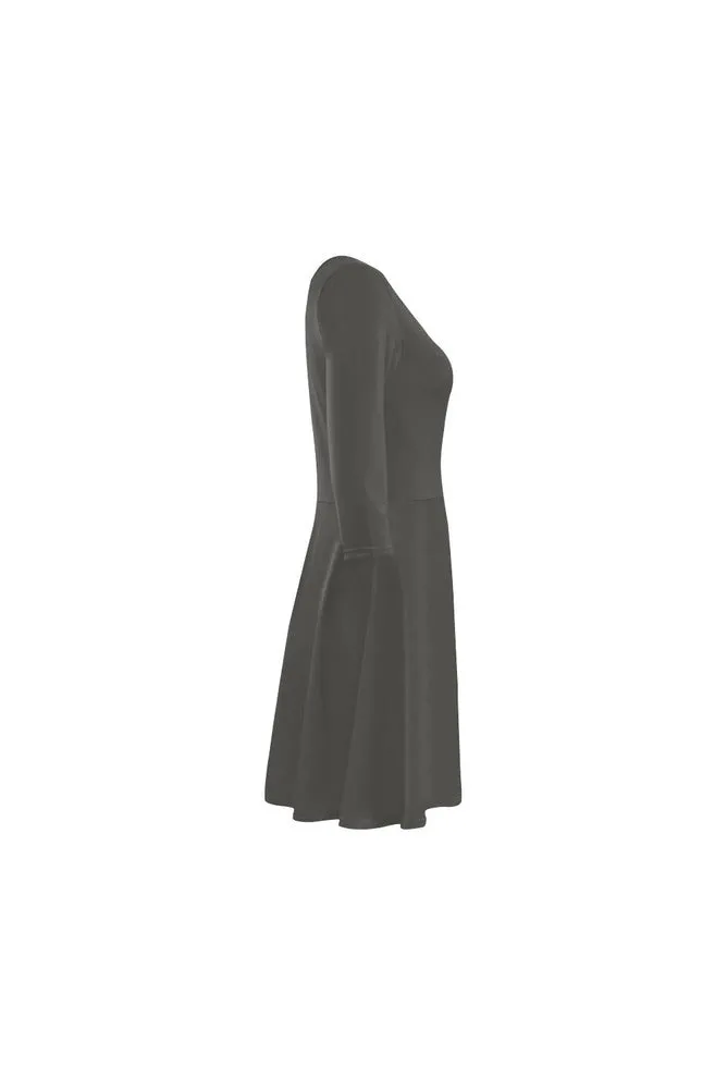 Gray Wolf 3/4 Sleeve Swing/Sundress