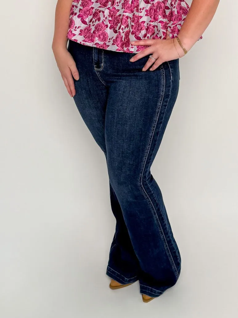 Judy Blue Angled Side Seam Flare Jeans