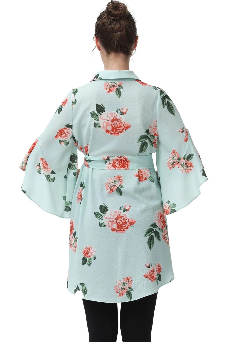 Kimi   Kai Maternity "Emma" Belted Nursing Blouse