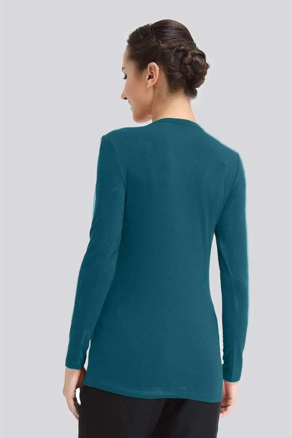 Long Sleeved Venus Pleats Row Top Teal