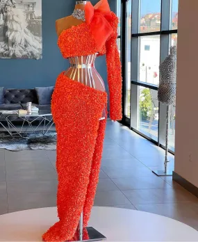 Luminescence One-Shoulder Evening Dress