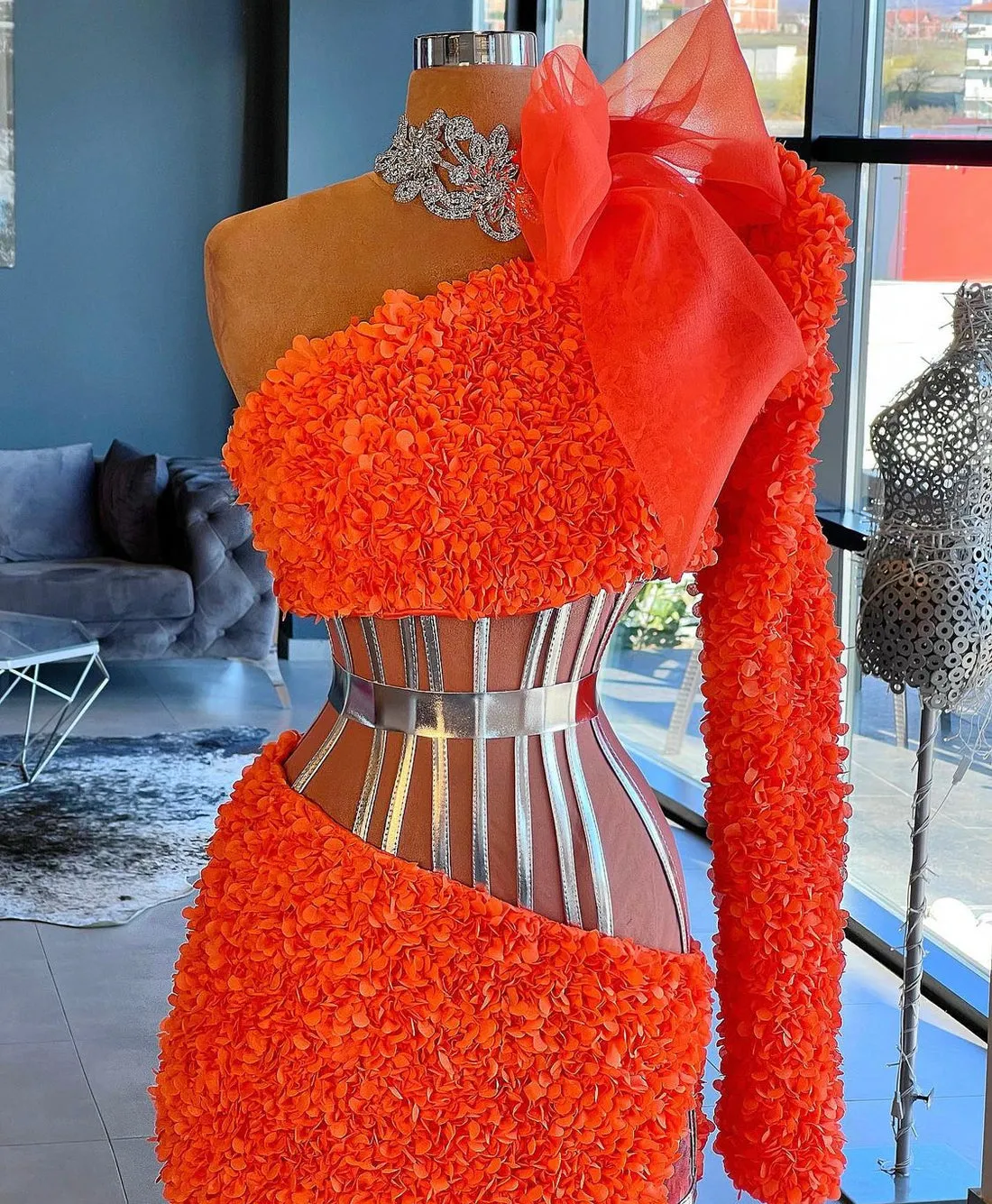 Luminescence One-Shoulder Evening Dress