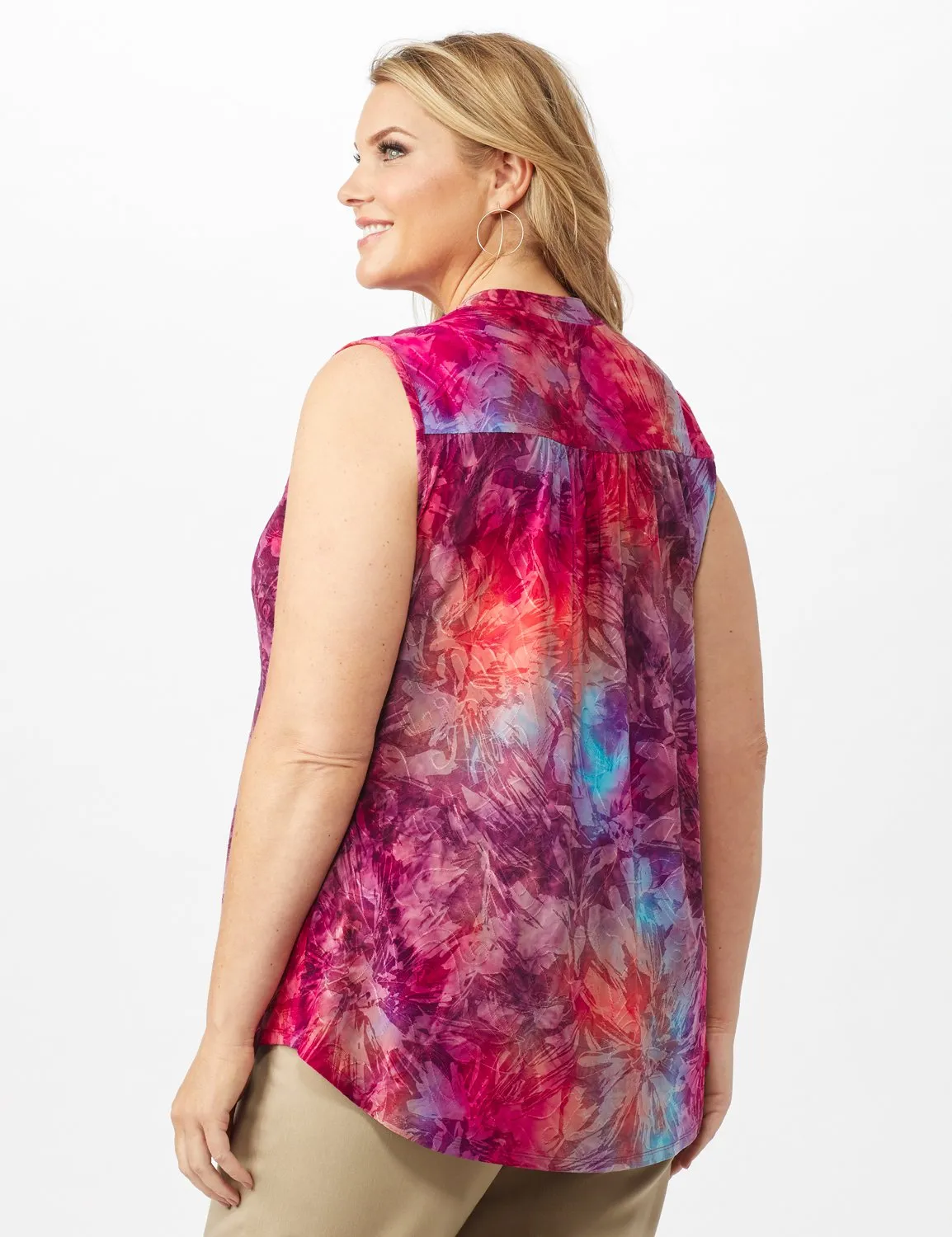 Multi Color Jaquard Pintuck Popover Plus