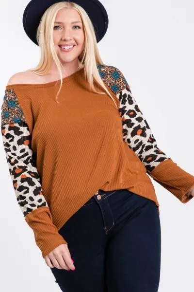 Pattern x Tiger print Sleeve Top