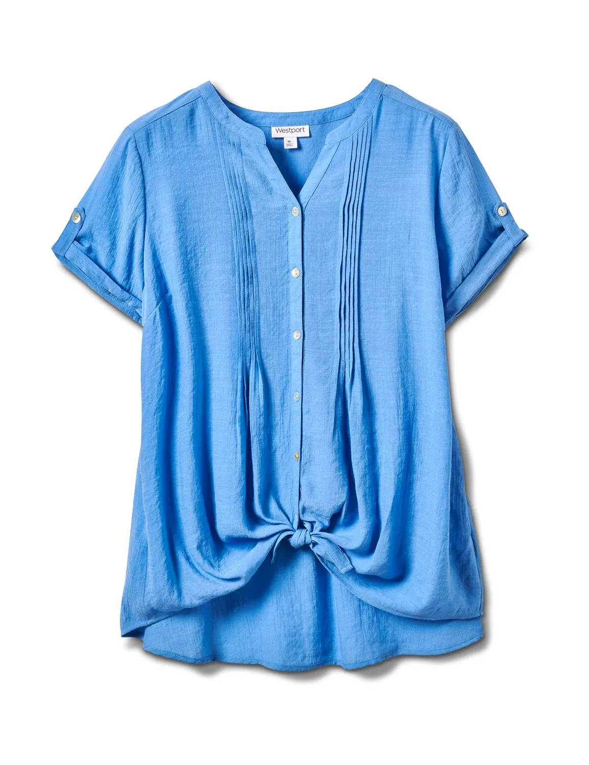 Pintuck Texture Button Front Shirt