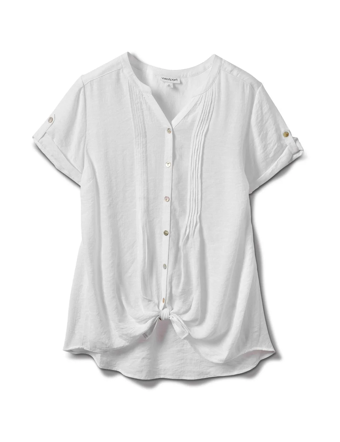 Pintuck Texture Button Front Shirt