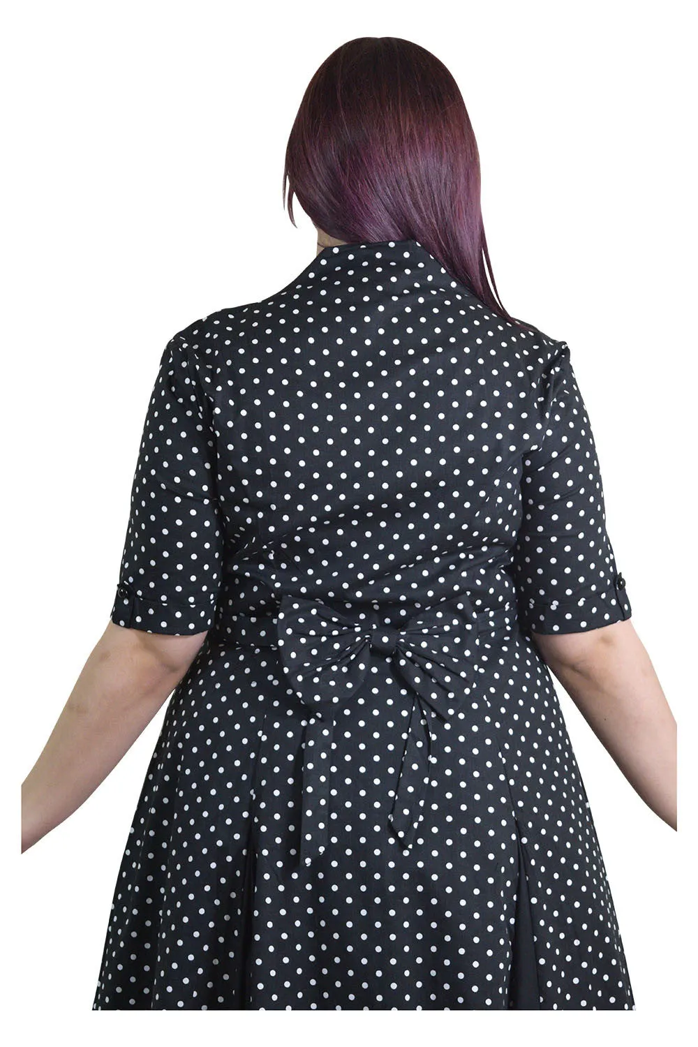 Plus Size 50's Retro Design Polka Dot Party Swing Dress