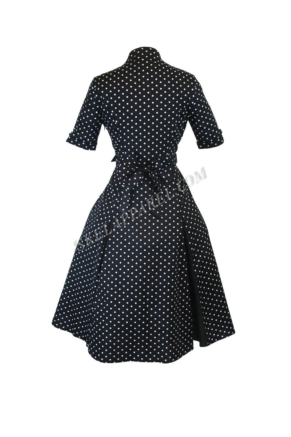 Plus Size 50's Retro Design Polka Dot Party Swing Dress