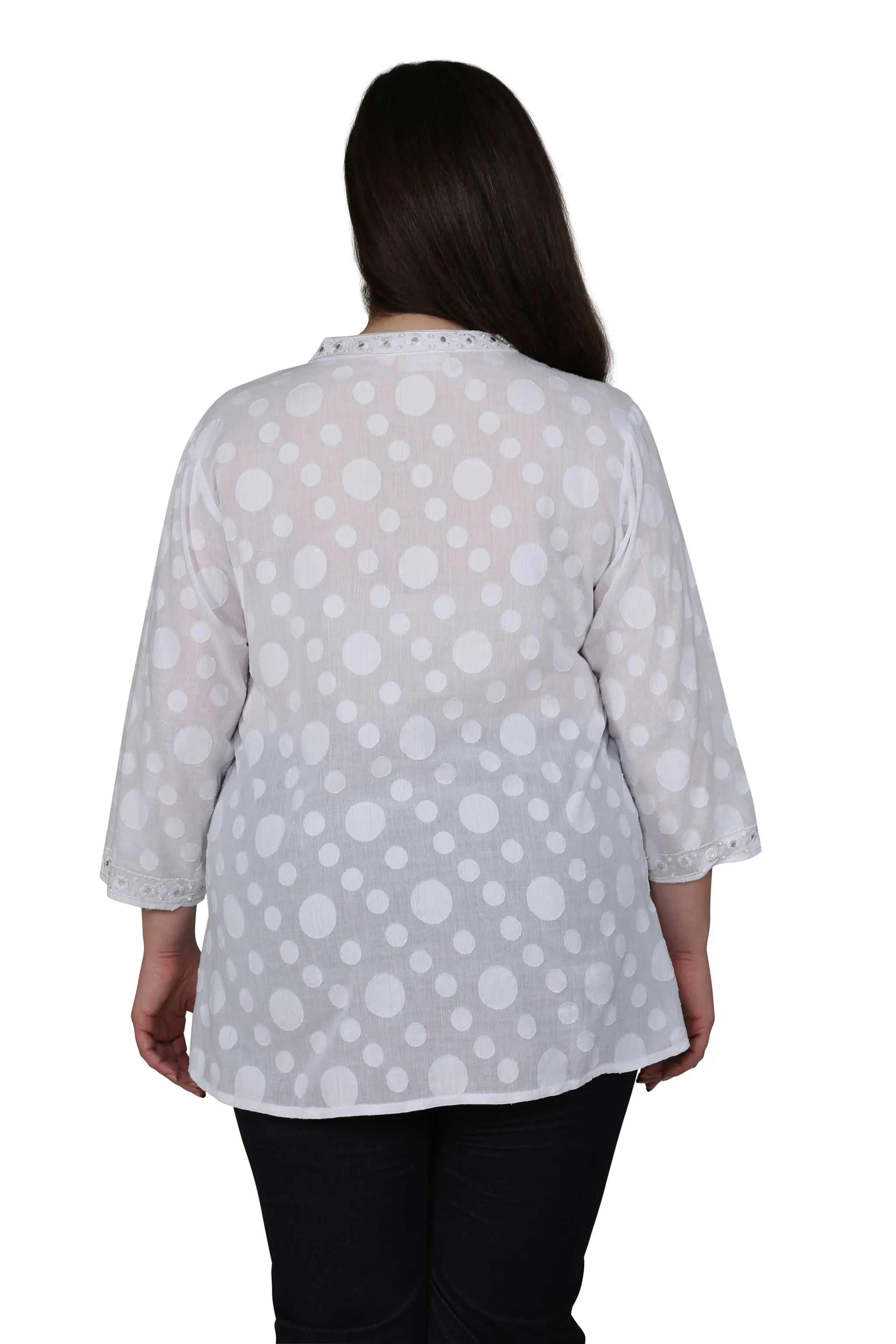 Plus Size Floral Embroidered Tunic Top