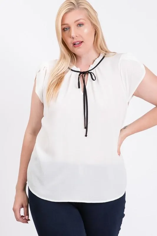 Pre-Order Classy Koshibo Ribbon Tie Top