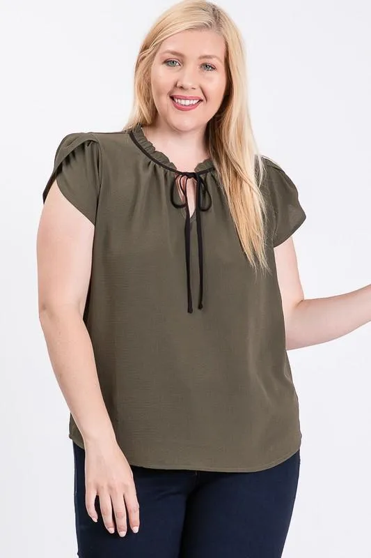 Pre-Order Classy Koshibo Ribbon Tie Top