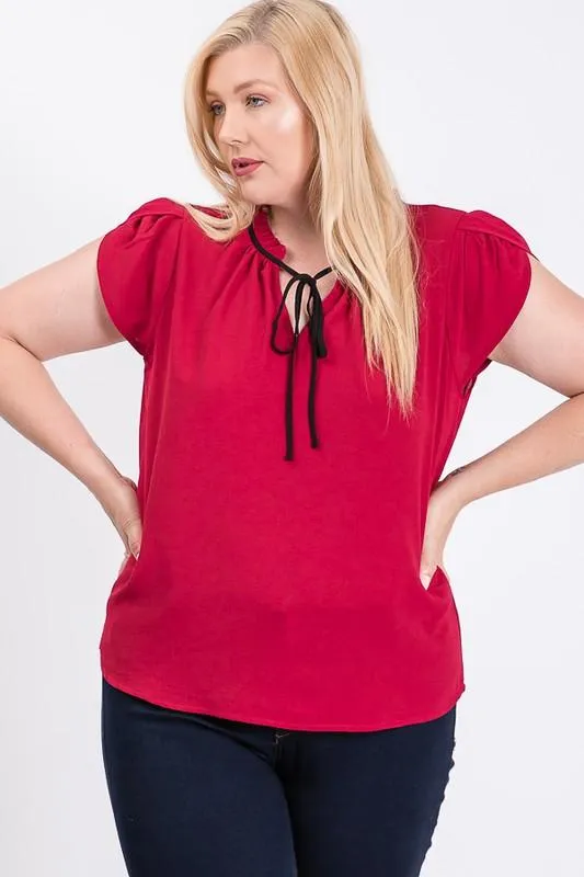 Pre-Order Classy Koshibo Ribbon Tie Top