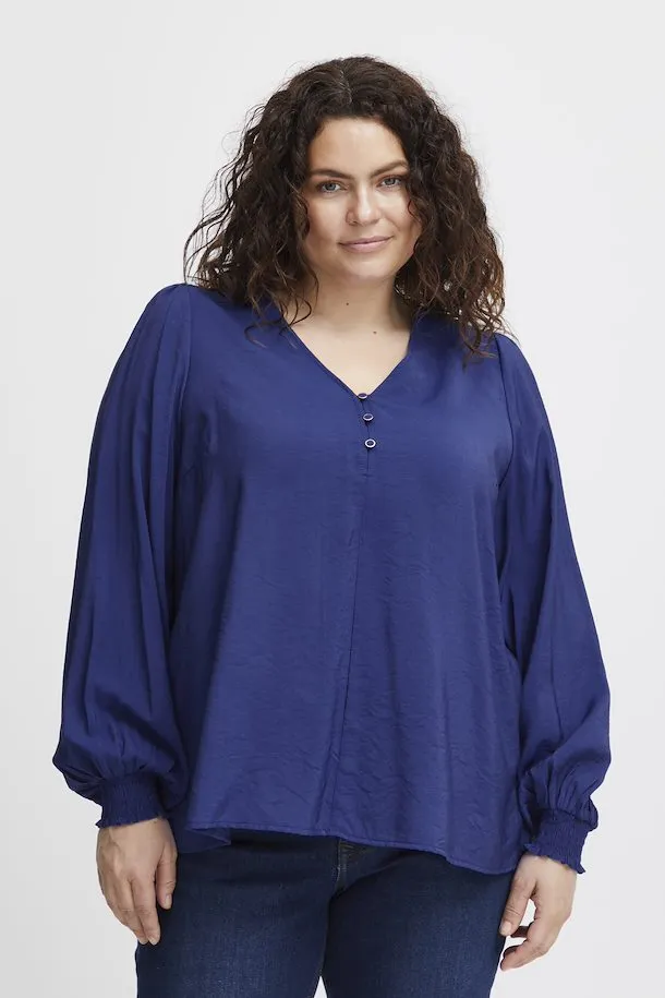 The Nita Blouse - Bellwether Blue - PLUS