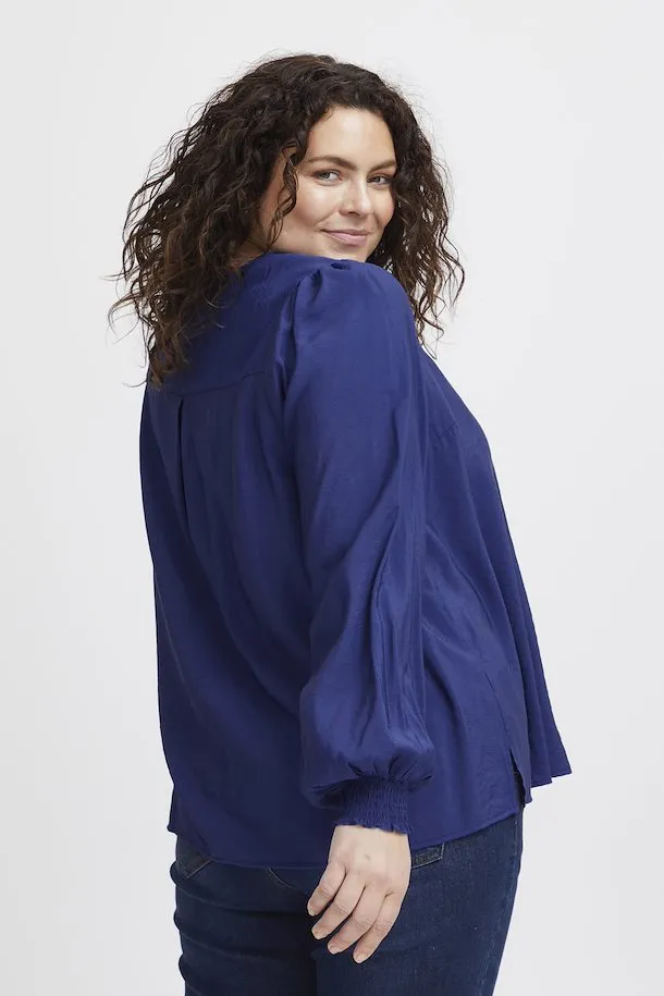 The Nita Blouse - Bellwether Blue - PLUS
