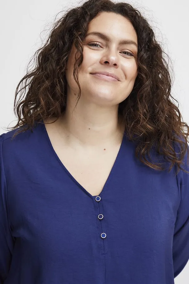 The Nita Blouse - Bellwether Blue - PLUS