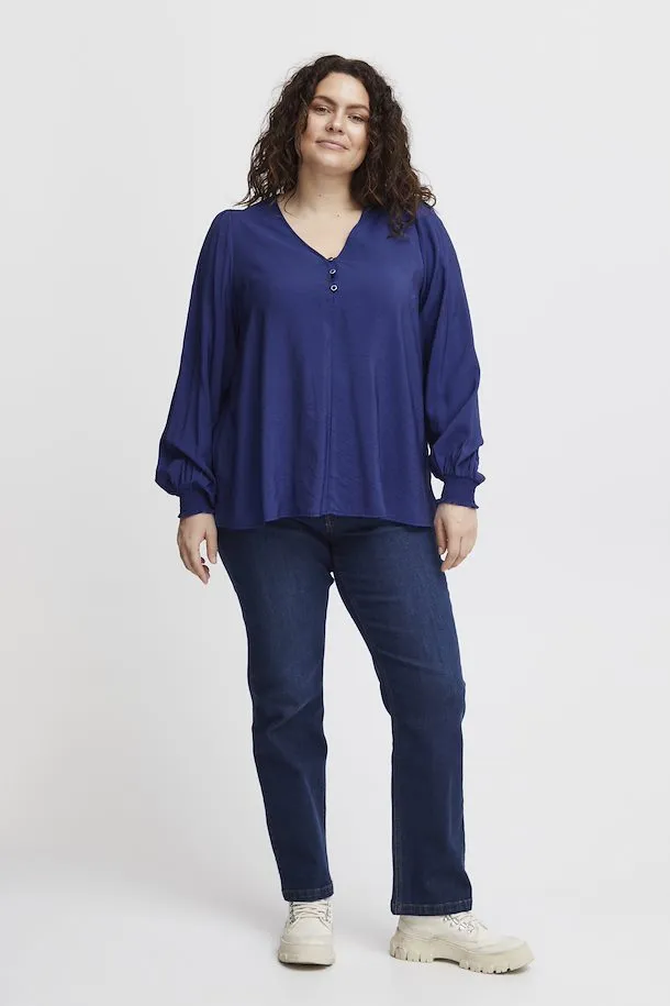 The Nita Blouse - Bellwether Blue - PLUS