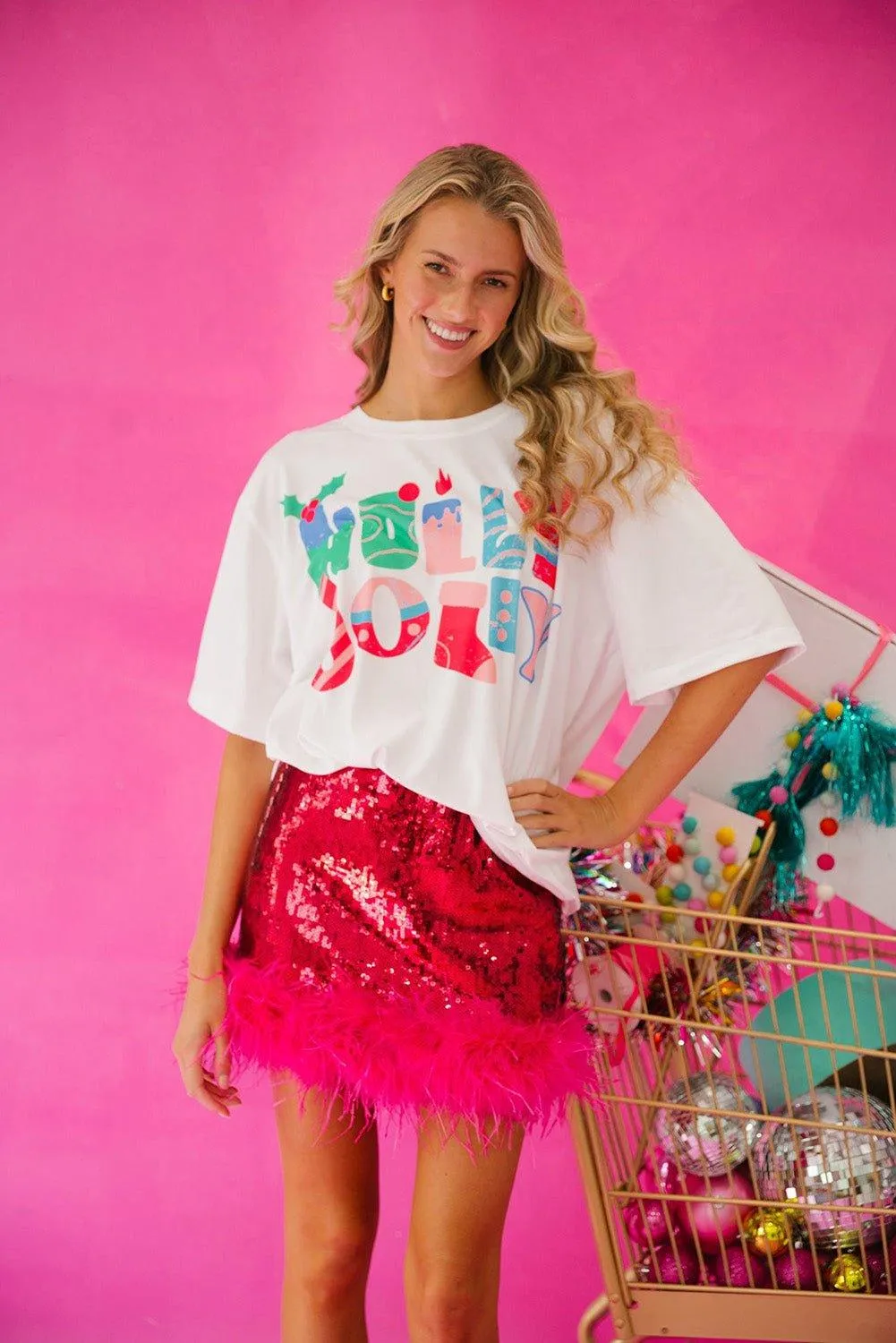White Neon "HOLLY JOLLY" T-Shirt