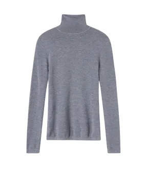 Wynter Mock Neck Top in Grey Melange